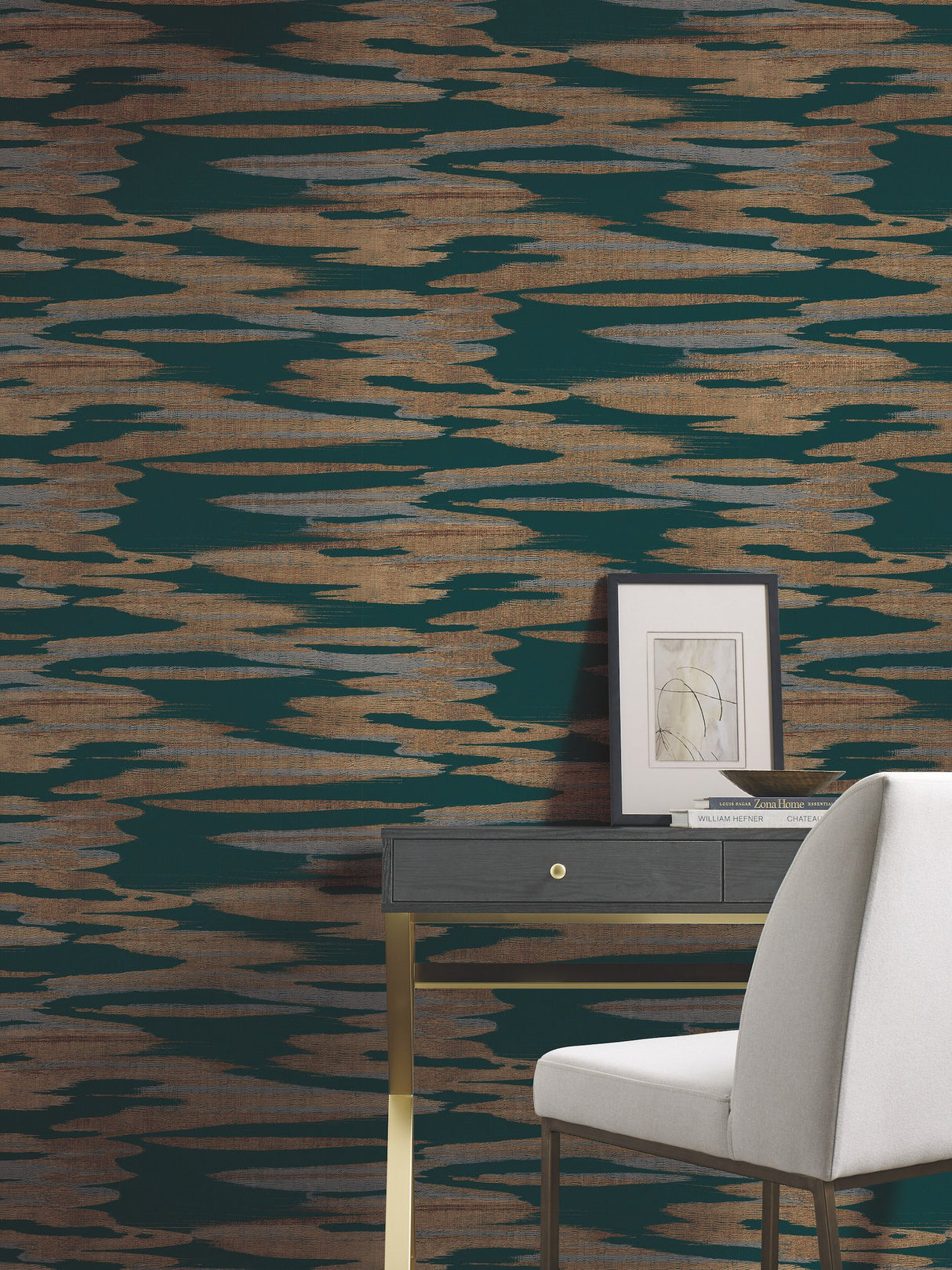 Nimbus Teal Wallpaper with Pearlescent Cloud Motif - York DD3823