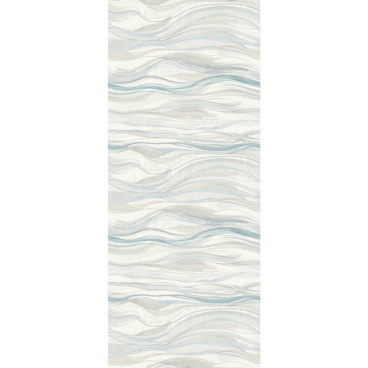 Currents Blue Wall Mural with Shimmering Geometric Wave Pattern - York DD3841M