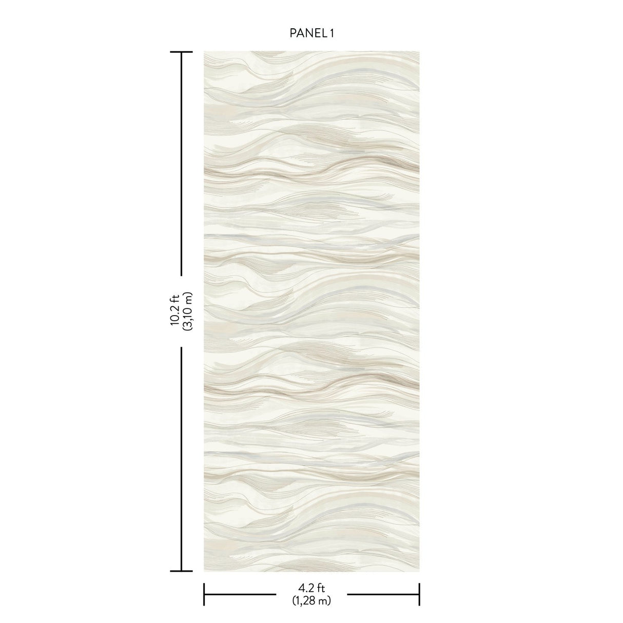 Currents Neutral Wall Mural with Geometric Wave Motif - York DD3842M