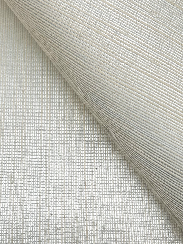 Maguey Sisal Silver Grasscloth Wallpaper with Metallic Effect - York DE8995NW