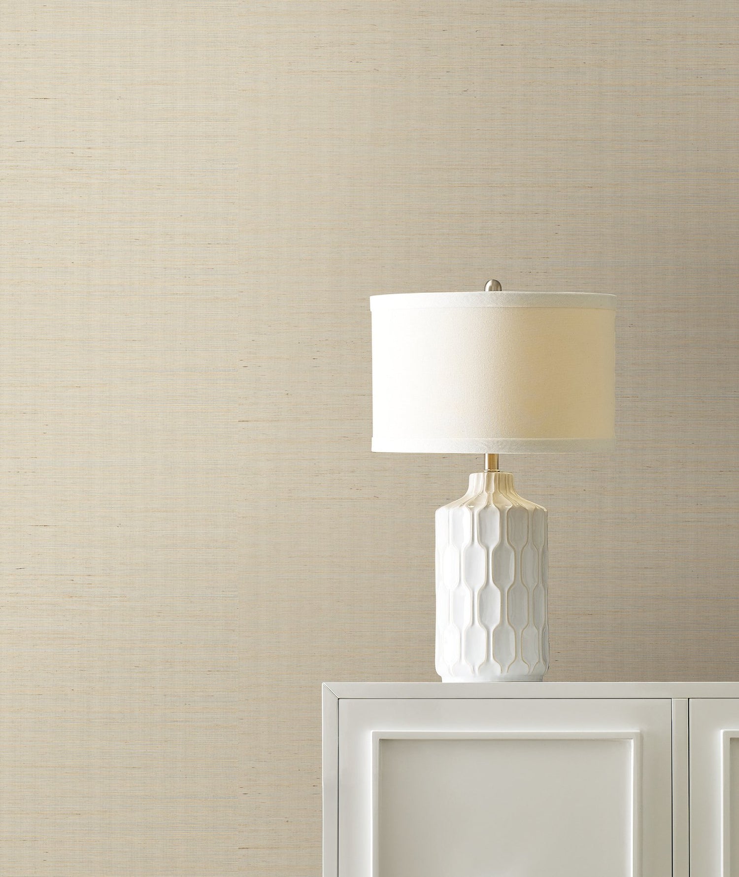 Maguey Sisal Silver Grasscloth Wallpaper with Metallic Effect - York DE8995NW