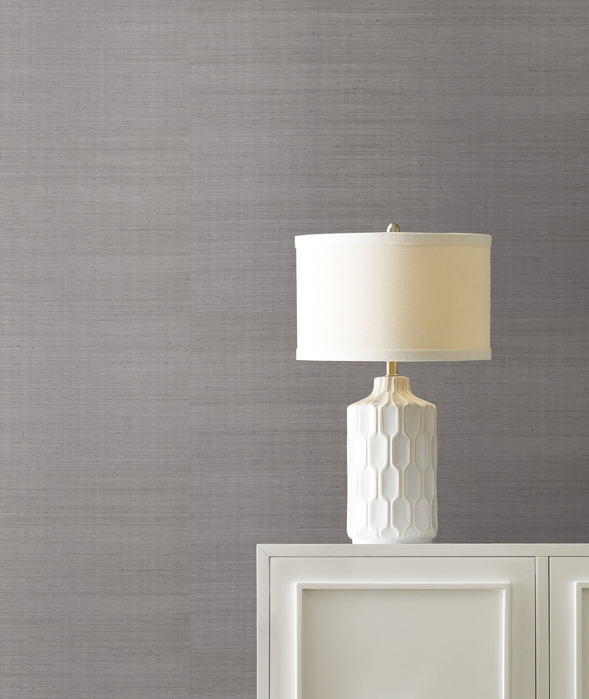 Maguey Sisal Platinum Grasscloth Wallpaper with Metallic Traditional Style - York DE8997NWFD