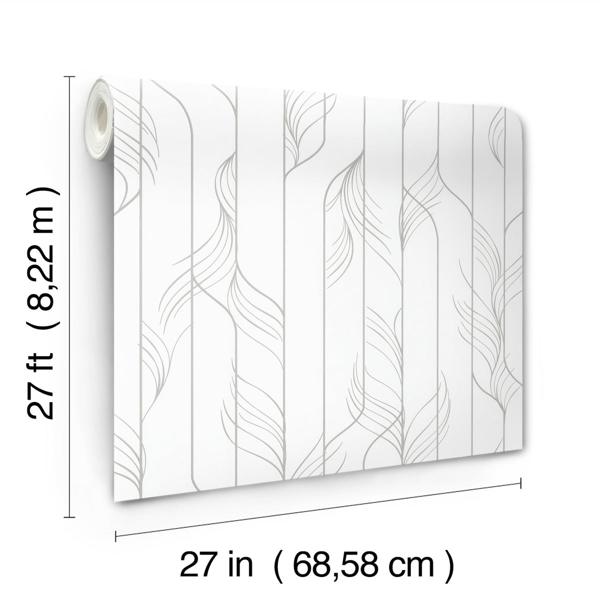 Elemental Thread White & Silver by Candice Olson Metallic Stripe Wallpaper – York Designer Series DF3302