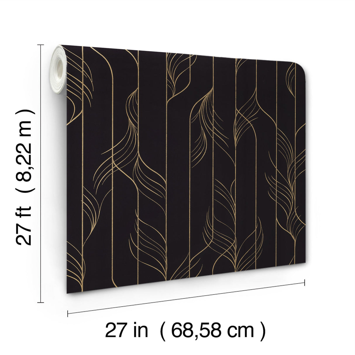 Elemental Thread Black & Gold by Candice Olson Foil on Non Woven Wallpaper- York Designer Series DF3305