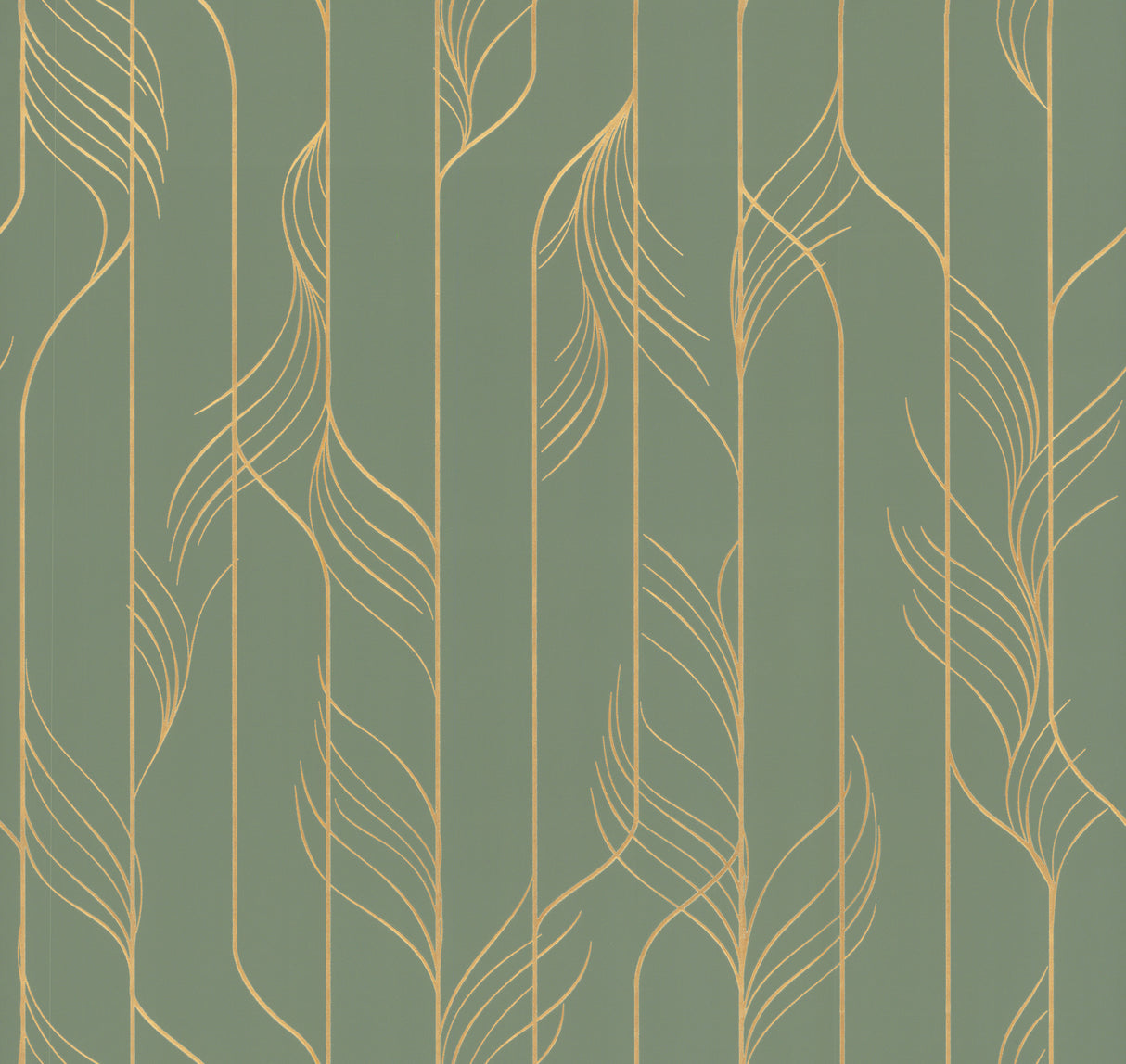 Elemental Thread Green & Gold Wallpaper by Candice Olson - DF3306