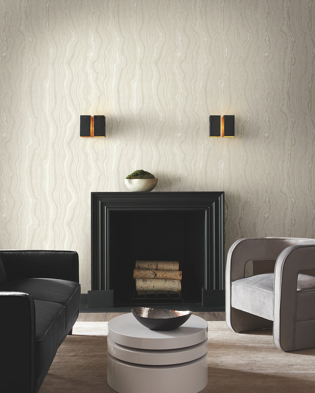 Mineral Shimmer White & Pearl by Candice Olson Non Woven Wallpaper – York Designer Series DF3322