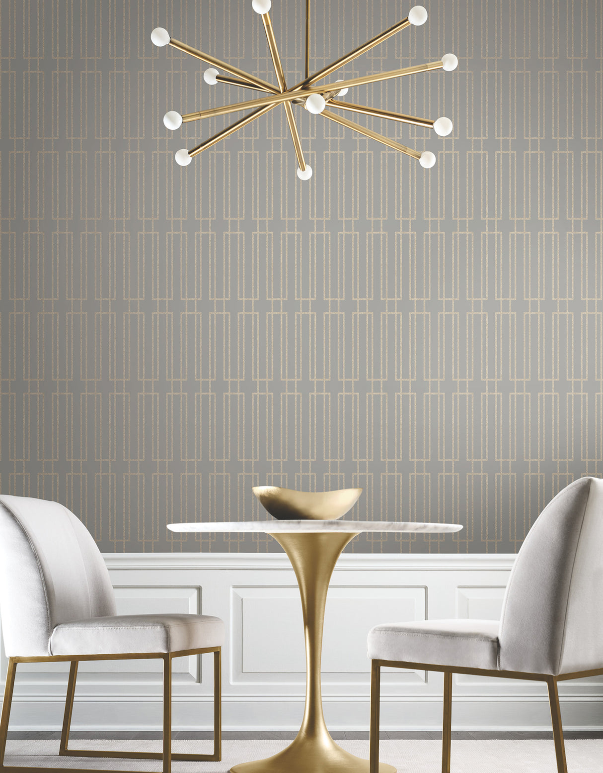 Terrace Taupe by Candice Olson Geometric Glitter Metallic Wallpaper - Candice Olson DF3327