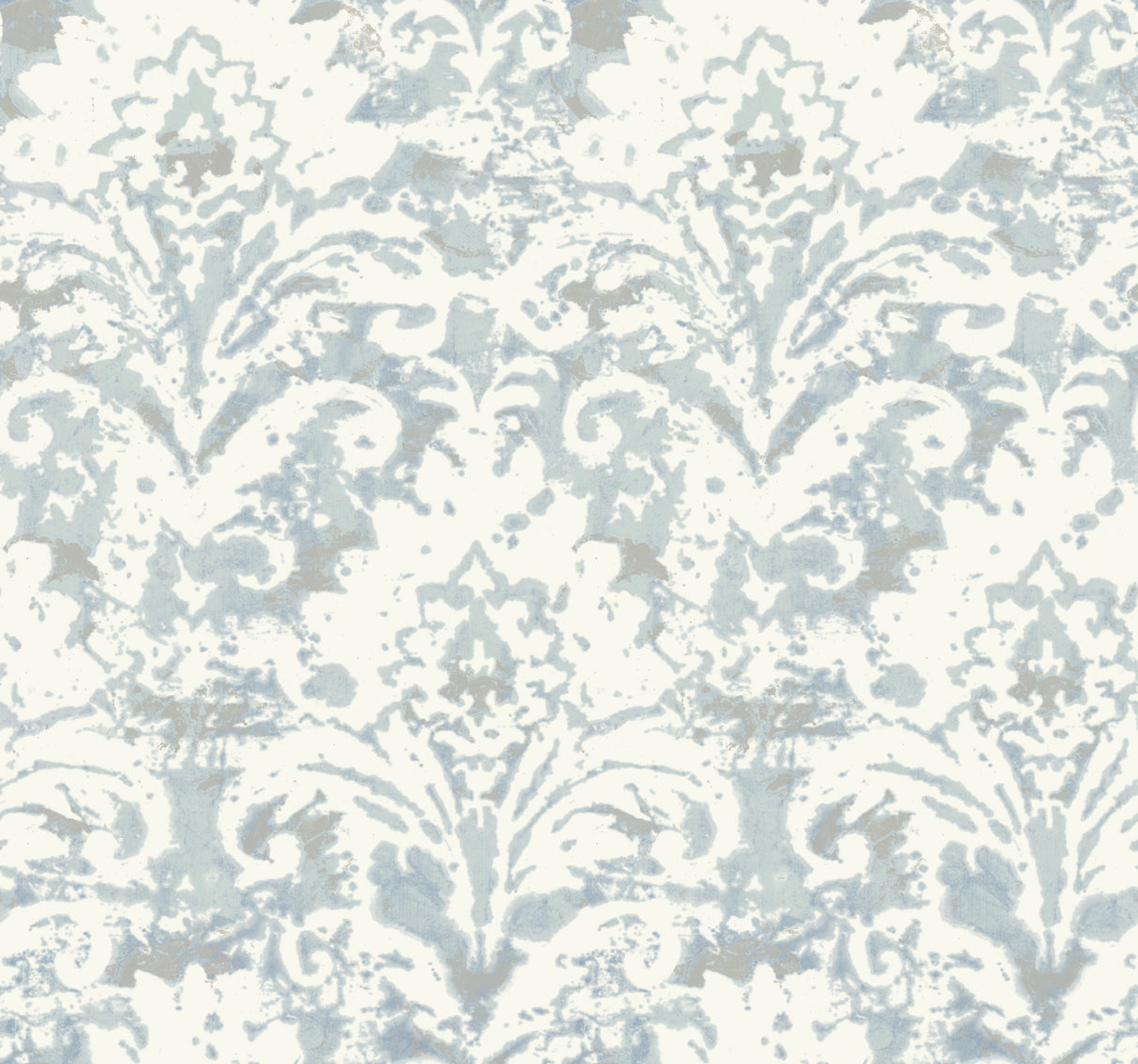 Velvet Crush Damask Blue & Pearl Wallpaper by Candice Olson - DF3335