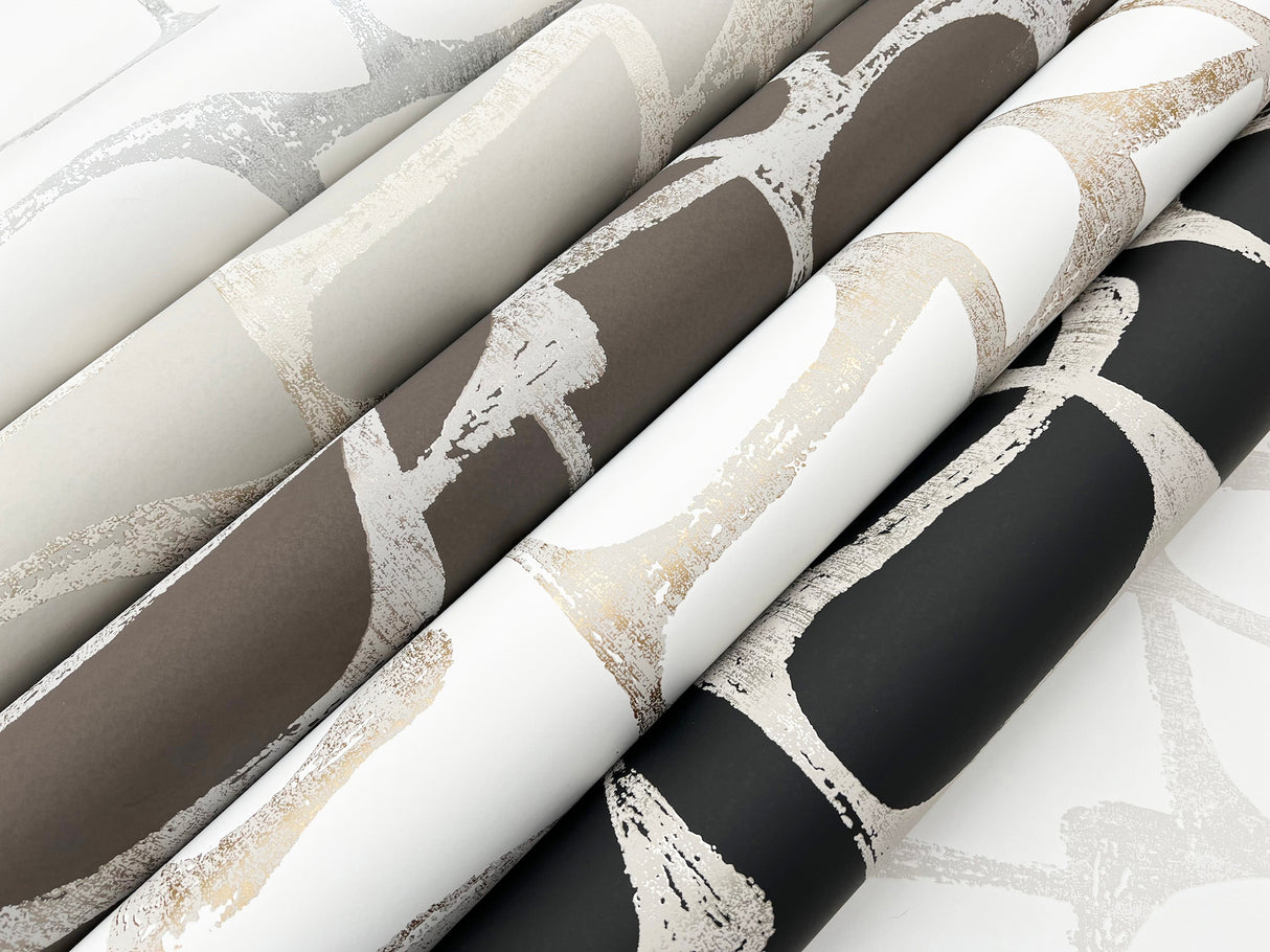 Craftsman Geometric White & Gold by Candice Olson Geometric Wallpaper – York Designer Series DF3351