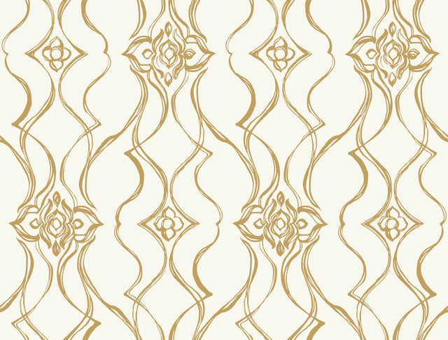 Pirouette White & Gold wallpaper by Candice Olson, DF3372