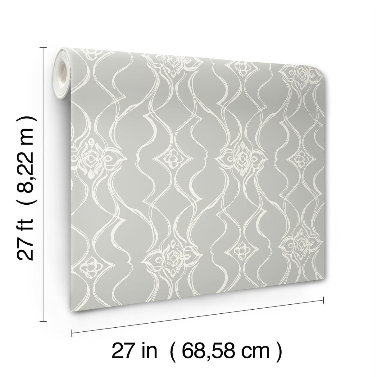 Pirouette Grey by Candice Olson Damask Wallpaper – York Designer Series DF3374