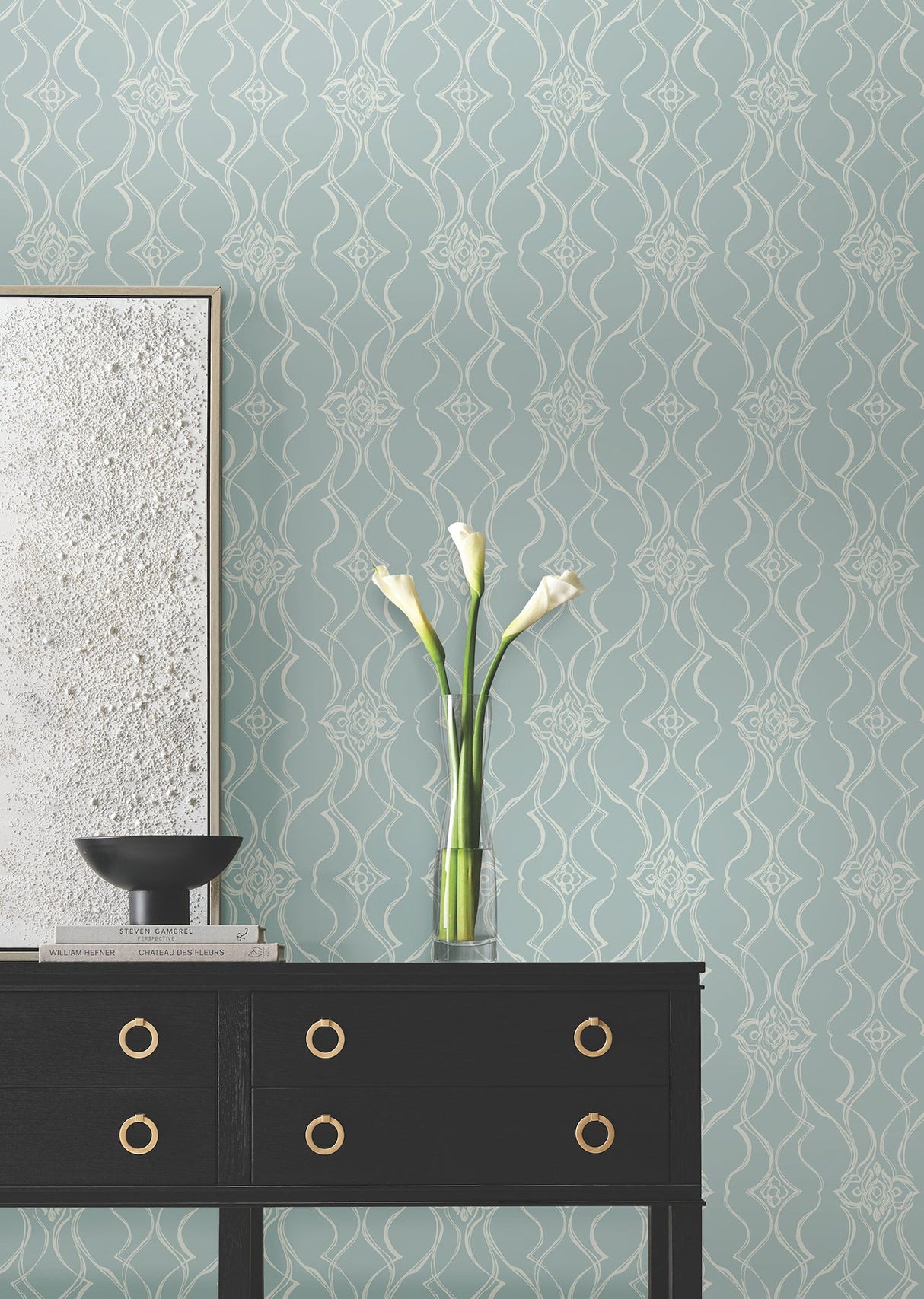 Pirouette Spa by Candice Olson Damask Wallpaper – York Designer Series DF3376