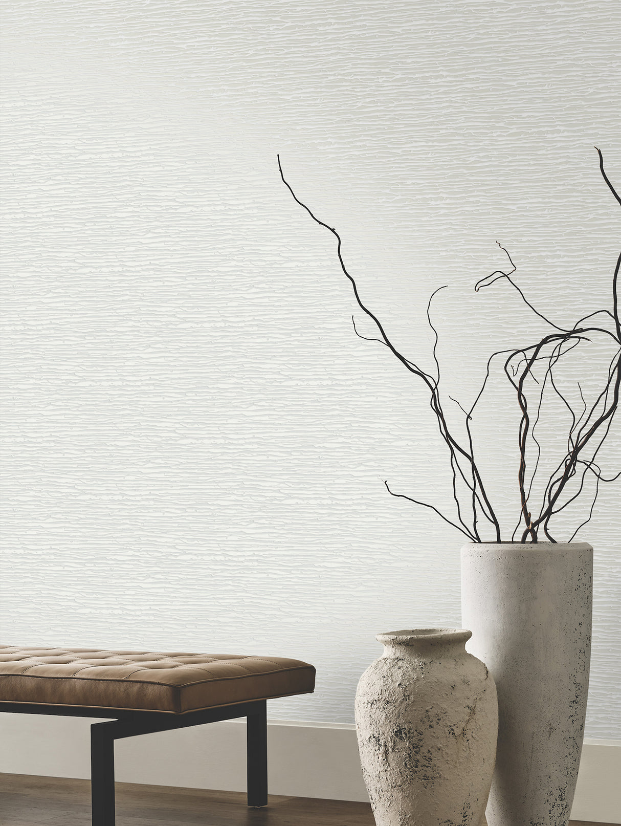 Horizons Cream by Candice Olson Modern Organic Horizontal Line Texture Non Woven Wallpaper from the Candice Olson Decadence II Collection - DF3383