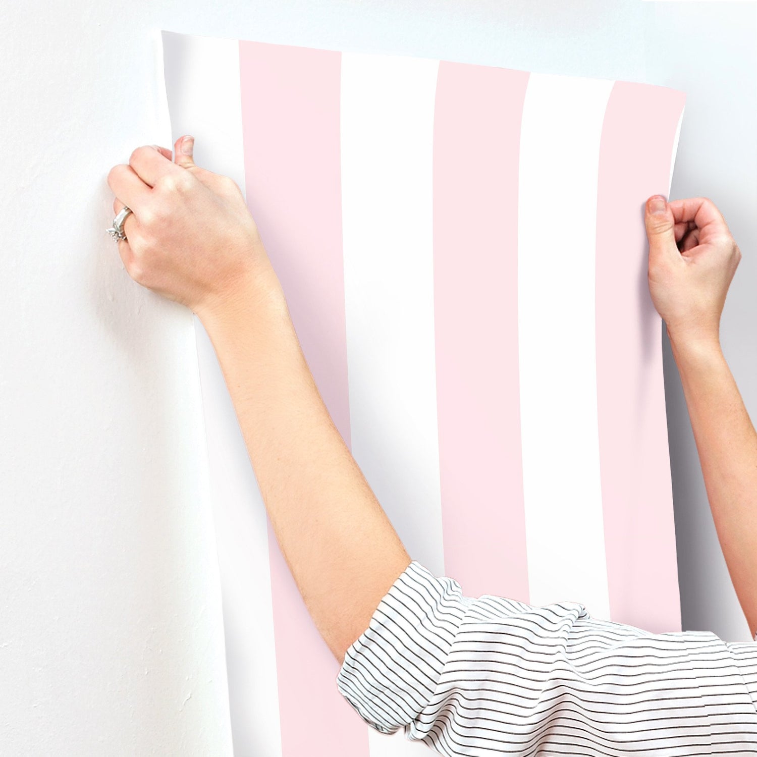 Disney Princess Silk Stripe Pink Wallpaper with Kids Stripe Pattern - York DI0901