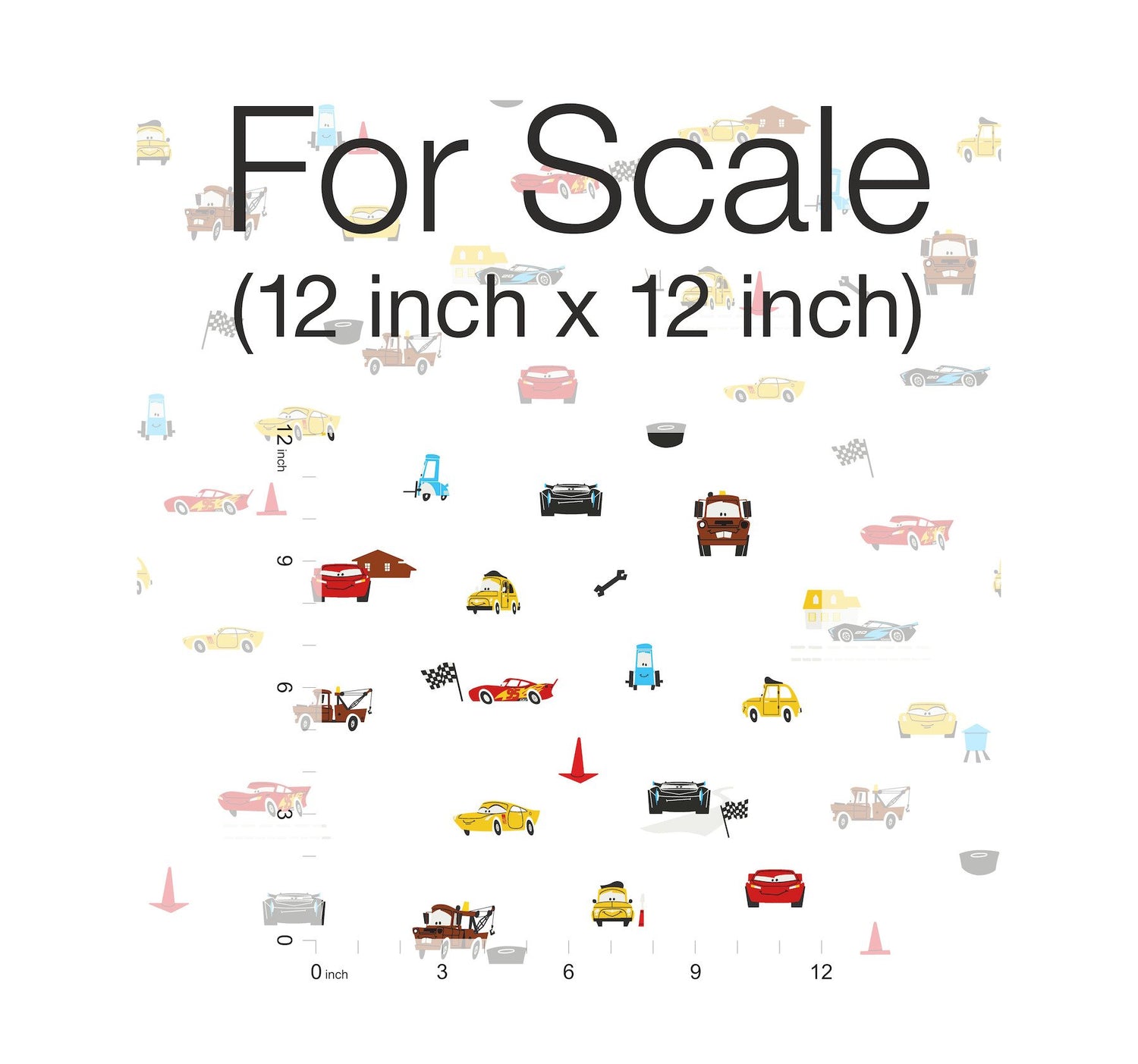 Disney & Pixar Cars Racing Spot White Wallpaper with Racing Motif - York DI0921