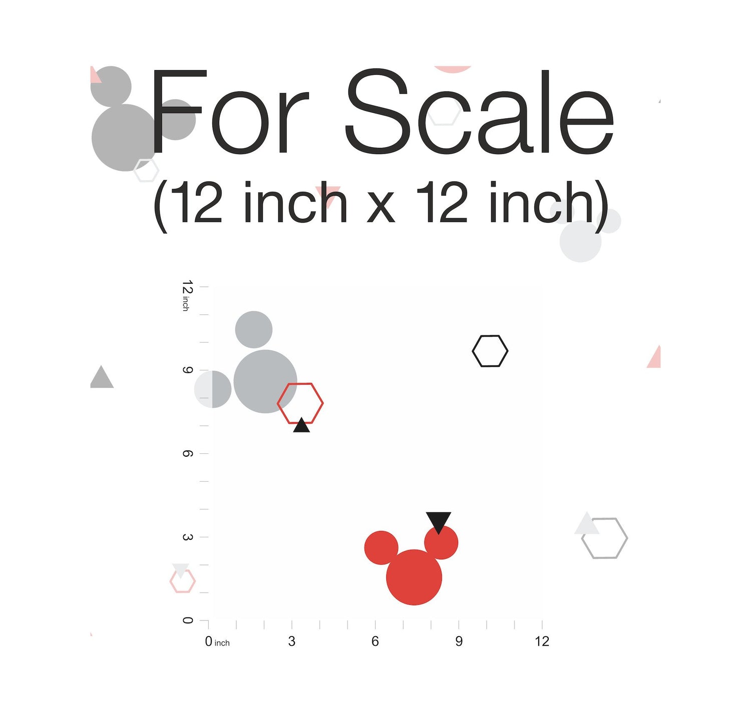 Disney Minnie Mouse Dots Red & Black Wallpaper with Modern Mickey Icon Motif - York DI0927