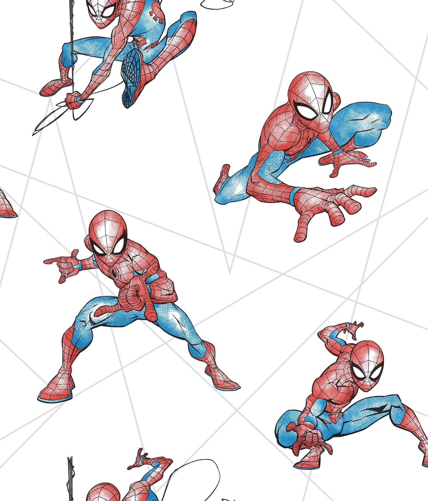 Spider-Man Fracture Blue & Grey Wallpaper with Comic Superhero Motif - York DI0939