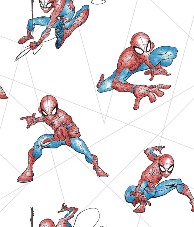 Spider-Man Fracture Blue & Grey Wallpaper with Comic Superhero Motif - York DI0939