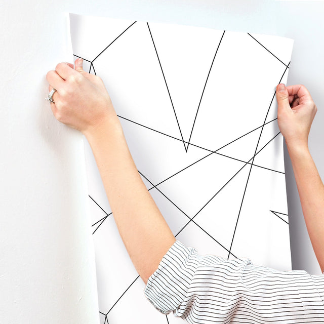 Spider-Man Fracture Black Wallpaper with Abstract Web Line Pattern - York DI0942