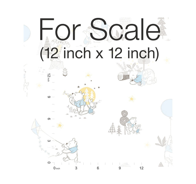 Disney Winnie the Pooh Playmates Yellow Wallpaper with Animal Motif - York DI0982