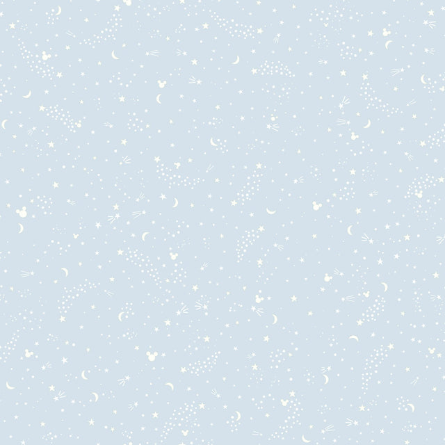Disney Mickey Mouse Star Blue Wallpaper with Celestial Motif - York DI0985