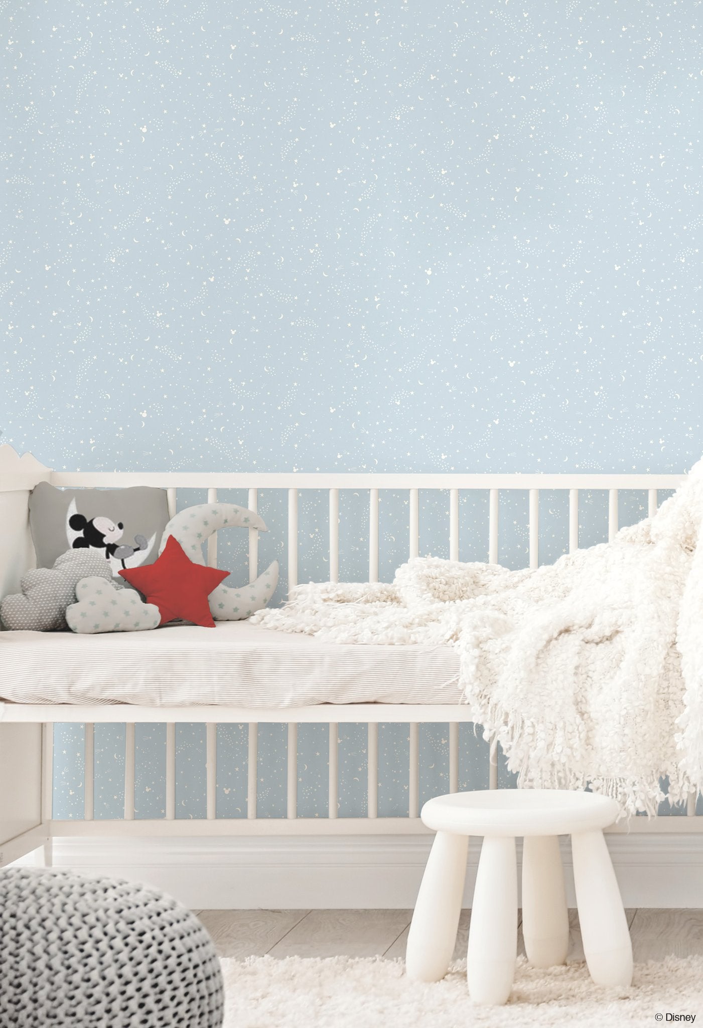 Disney Mickey Mouse Star Blue Wallpaper with Celestial Motif - York DI0985