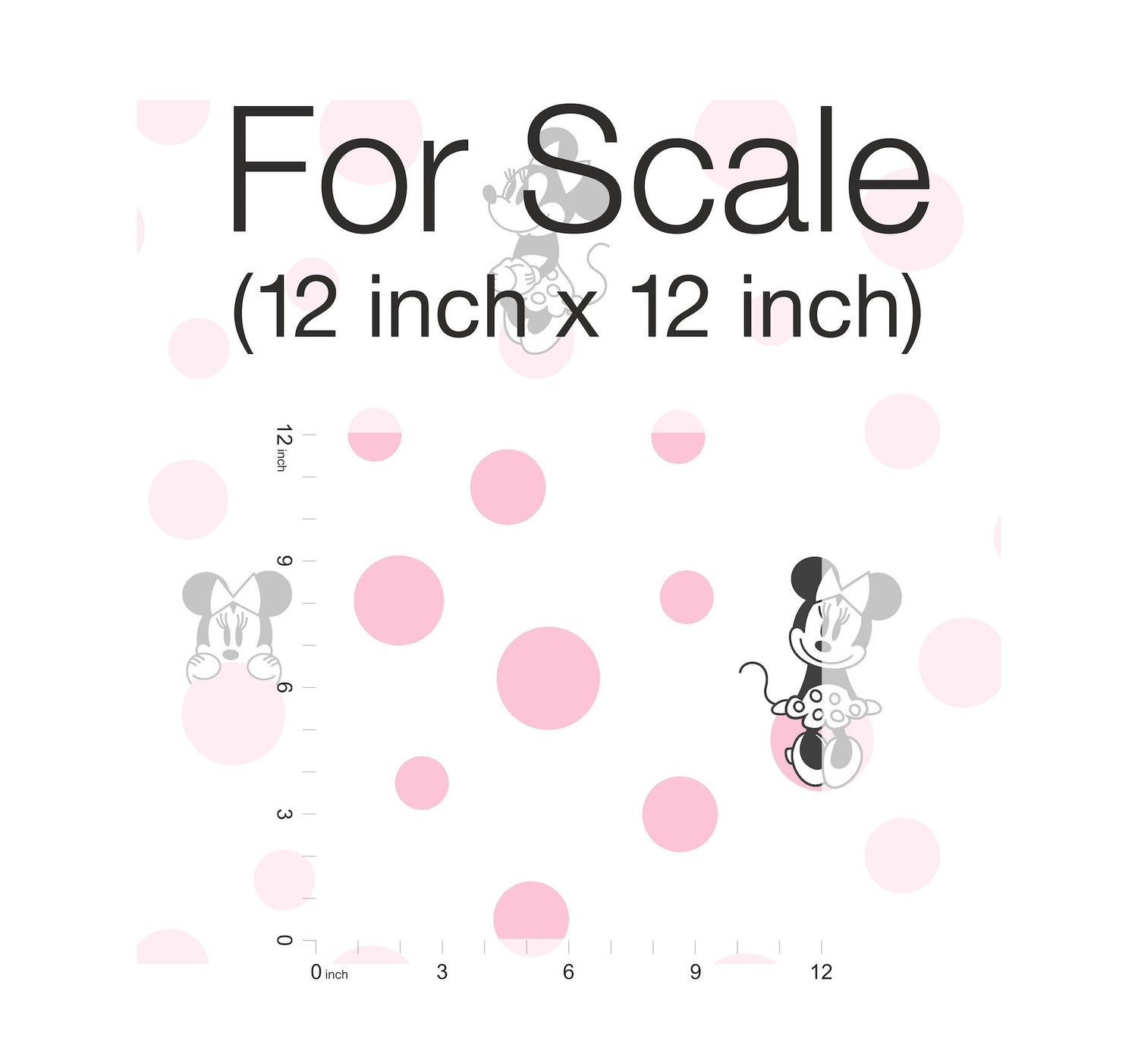 Minnie Dots Pink Wallpaper with Polka Dot Disney Character Motif - York DI1027