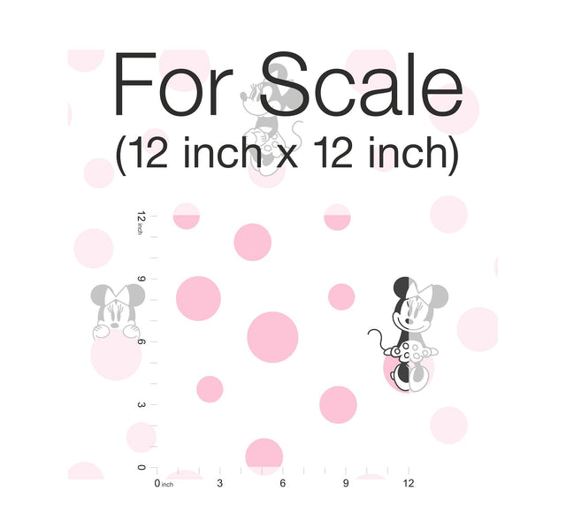 Minnie Dots Pink Wallpaper with Polka Dot Disney Character Motif - York DI1027