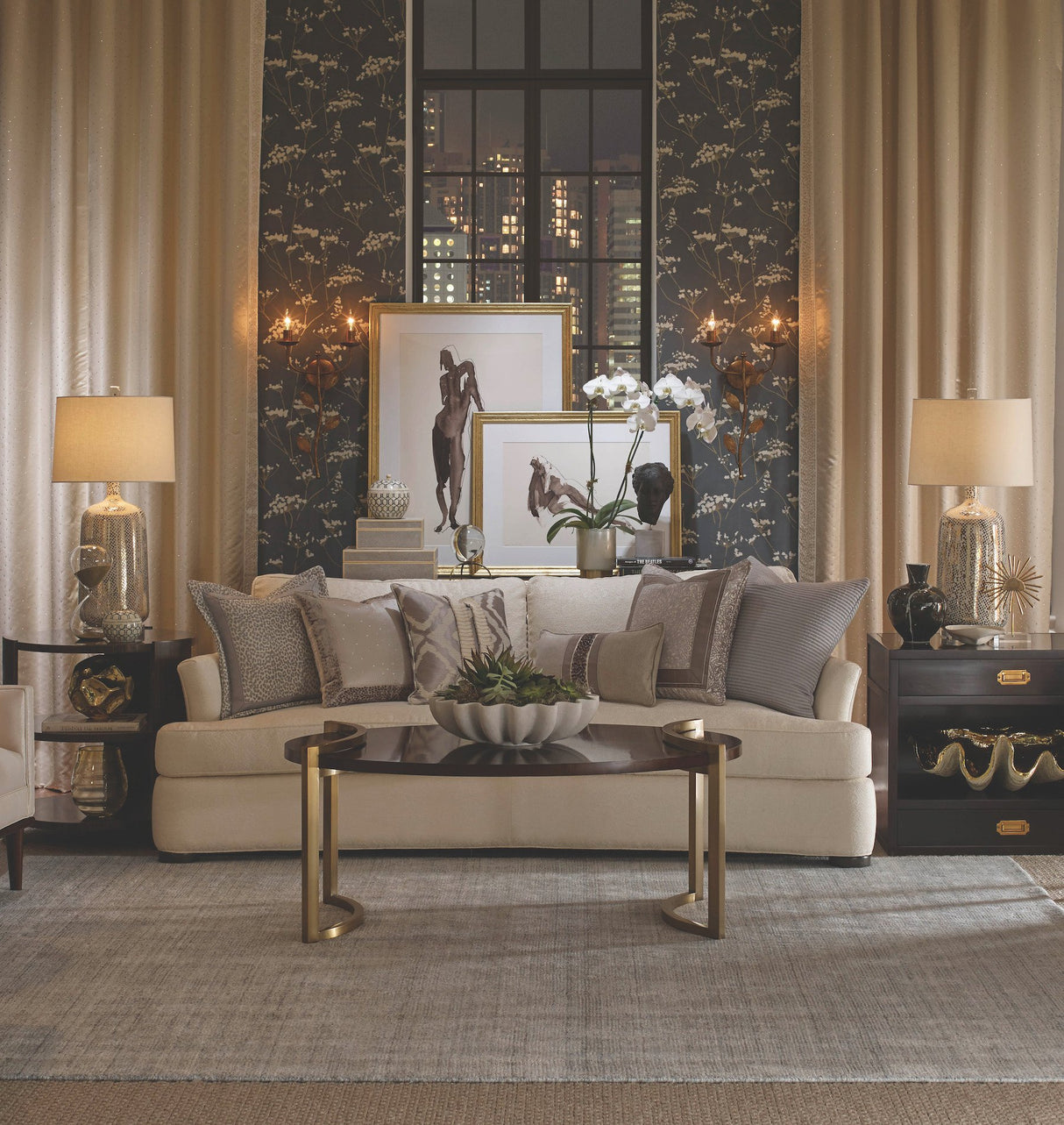 Enchanted Blue Botanical Non Woven Wallpaper Candice Olson Design for York DN3709