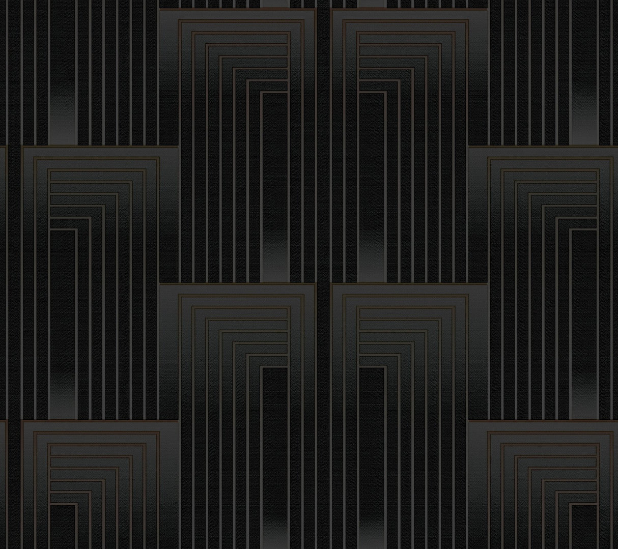 Vanishing Black & Copper Geometric Art Deco Wallpaper - York DT5072
