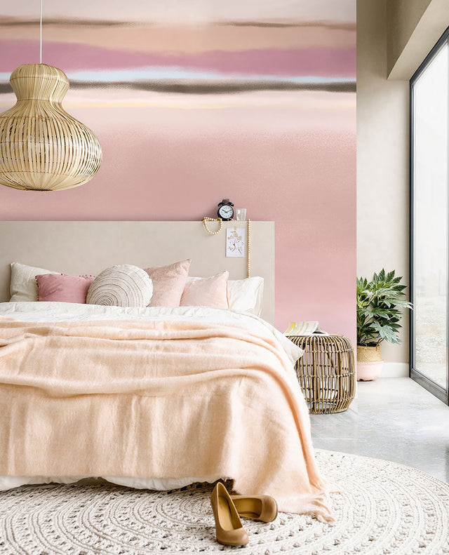 Pink Watercolor Wash Ombre Wall Mural - Eijffinger EJ318070