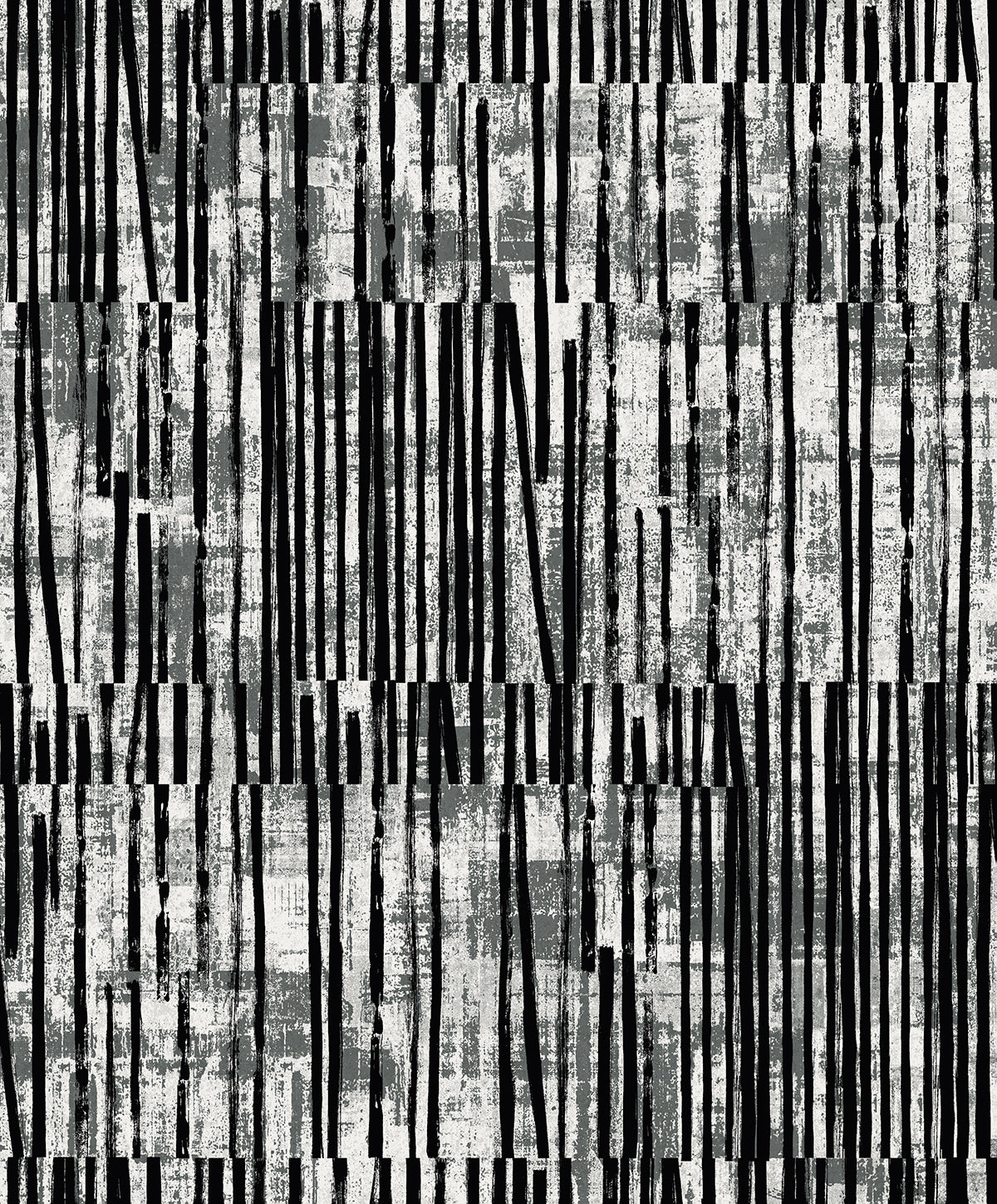Serapha Lines striped wallpaper in black and grey with metallic accents