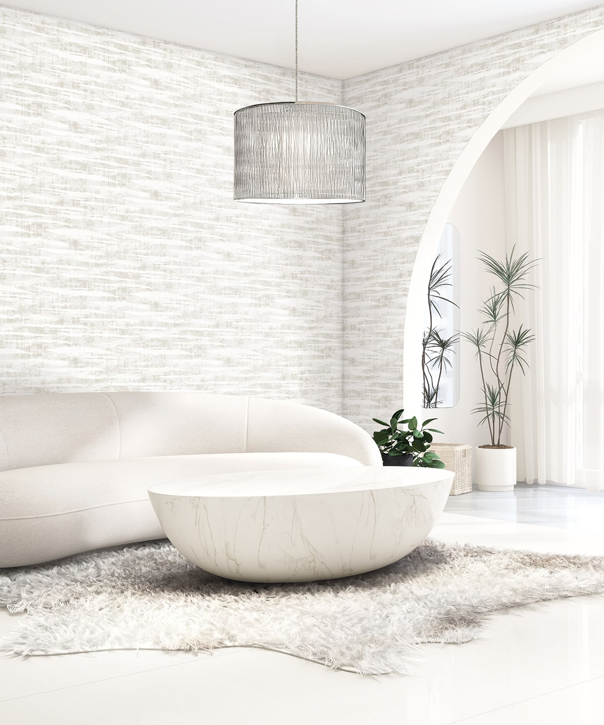 Nebulite Almond by Neutral Elements Abstract Metallic Accent Wallpaper – Seabrook Designs EL20308