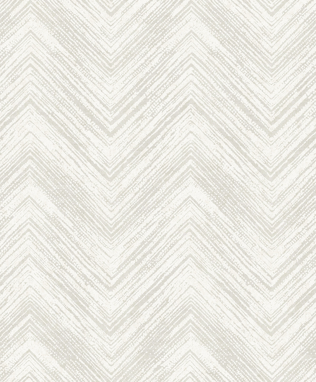 Elisiana Frost chevron wallpaper with subtle metallic accents in a soft white and off-white palette
