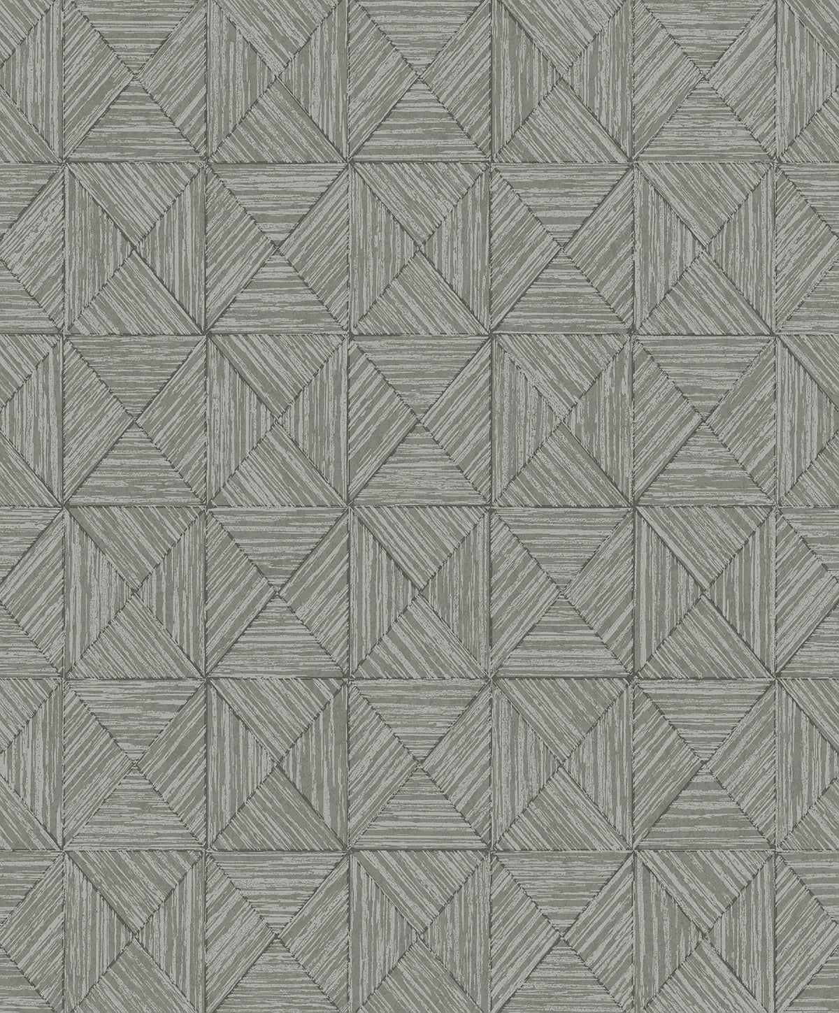 Lunoria in Cement geometric screen printed wallpaper with a textured triangle pattern