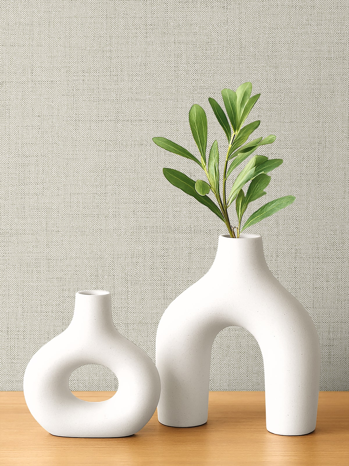 Vespia Oyster by Neutral Elements Faux Linen Texture Wallpaper – Seabrook Designs EL21118