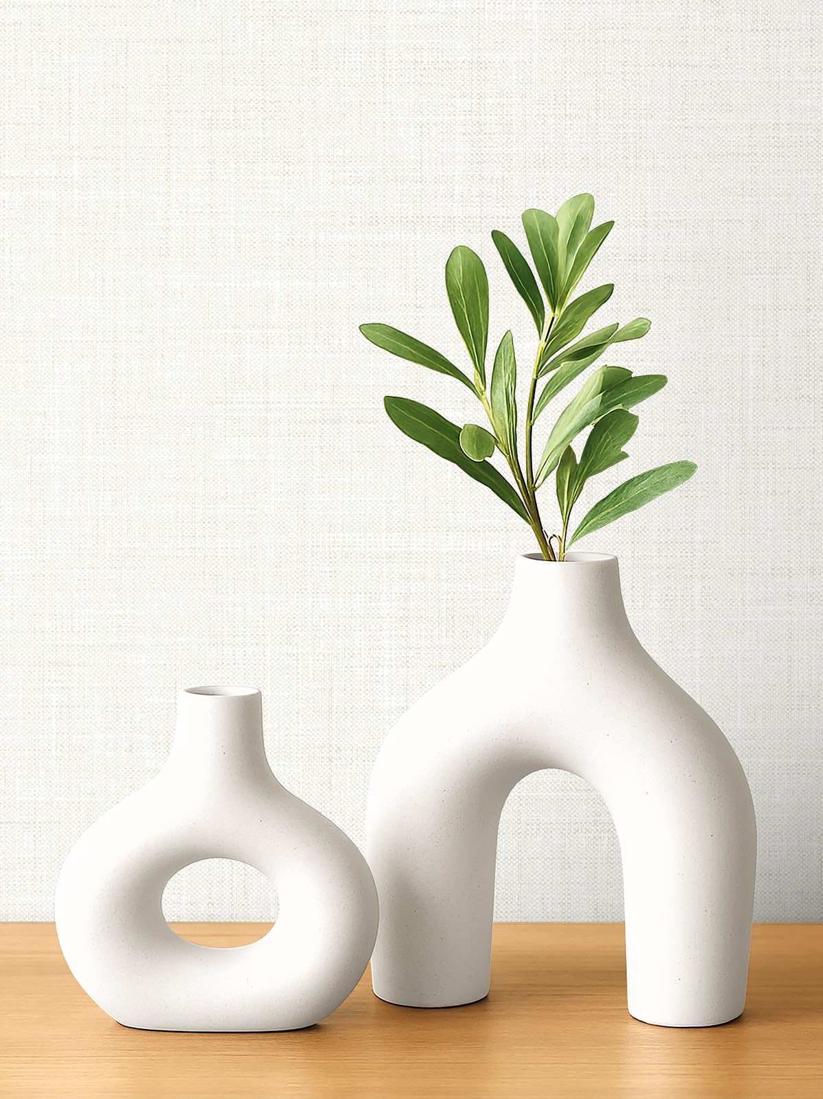 Vespia Oat Milk by Neutral Elements Faux Linen Wallpaper- Seabrook Designs EL21120