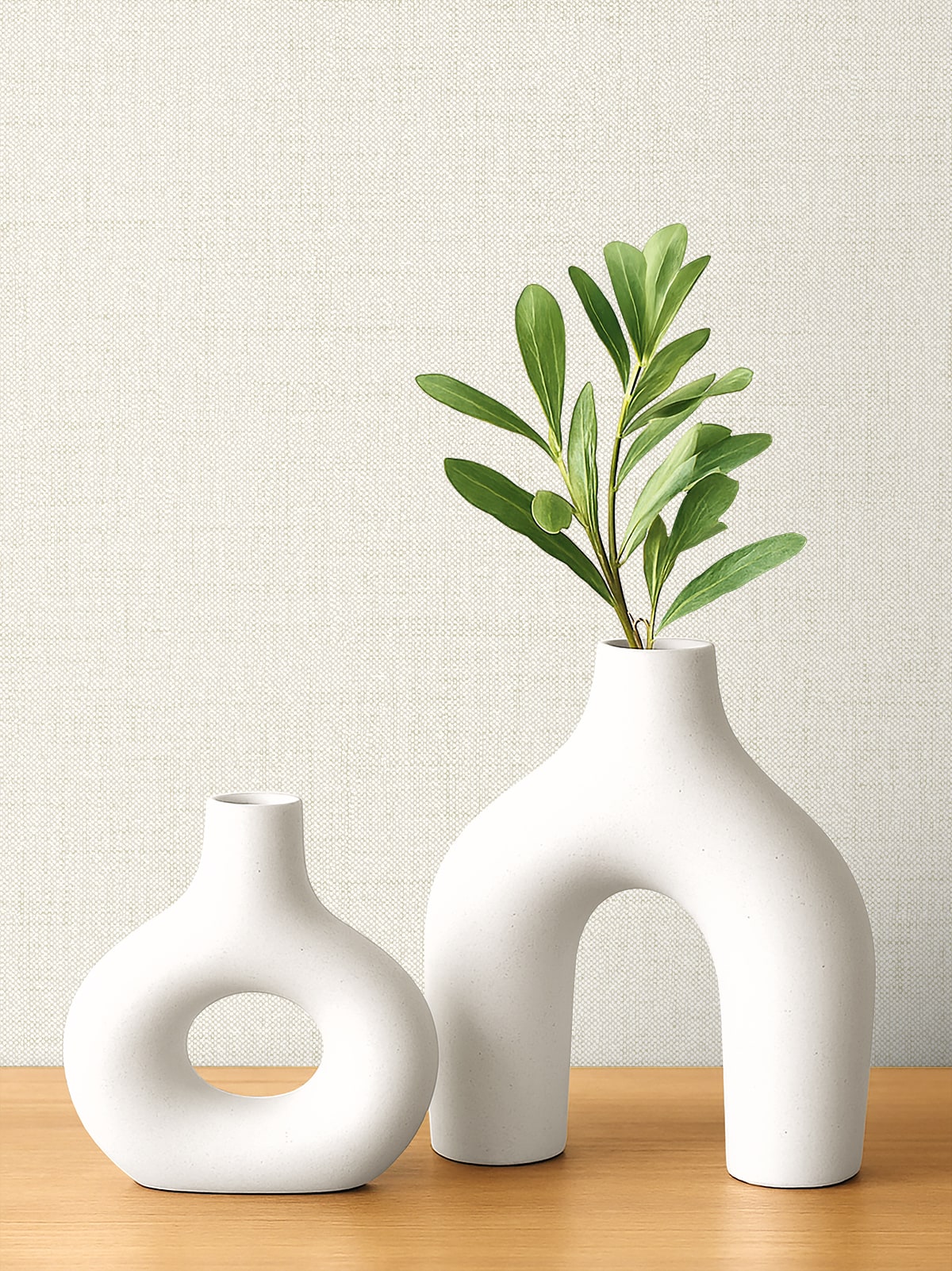 Vespia Foam by Neutral Elements Faux Linen Wallpaper- Seabrook Designs EL21130