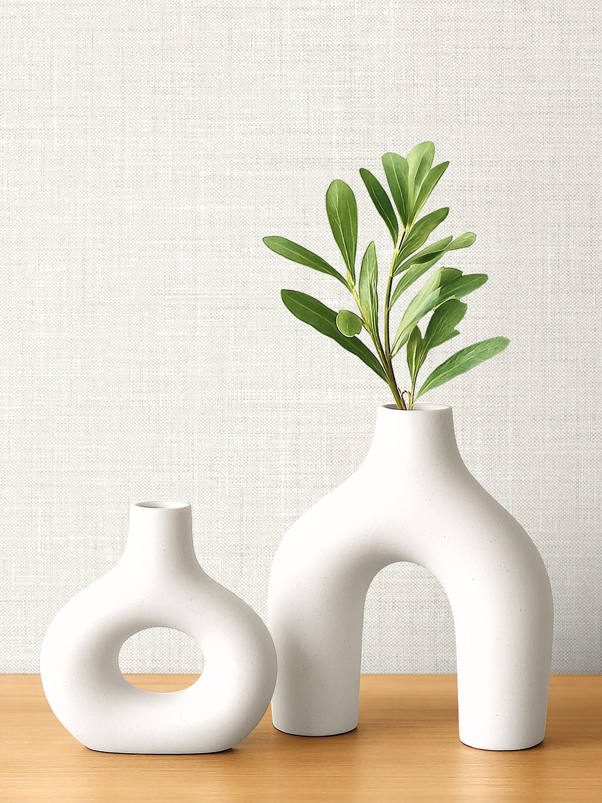 Vespia Cream by Neutral Elements Faux Linen Texture Wallpaper- Seabrook Designs EL21135