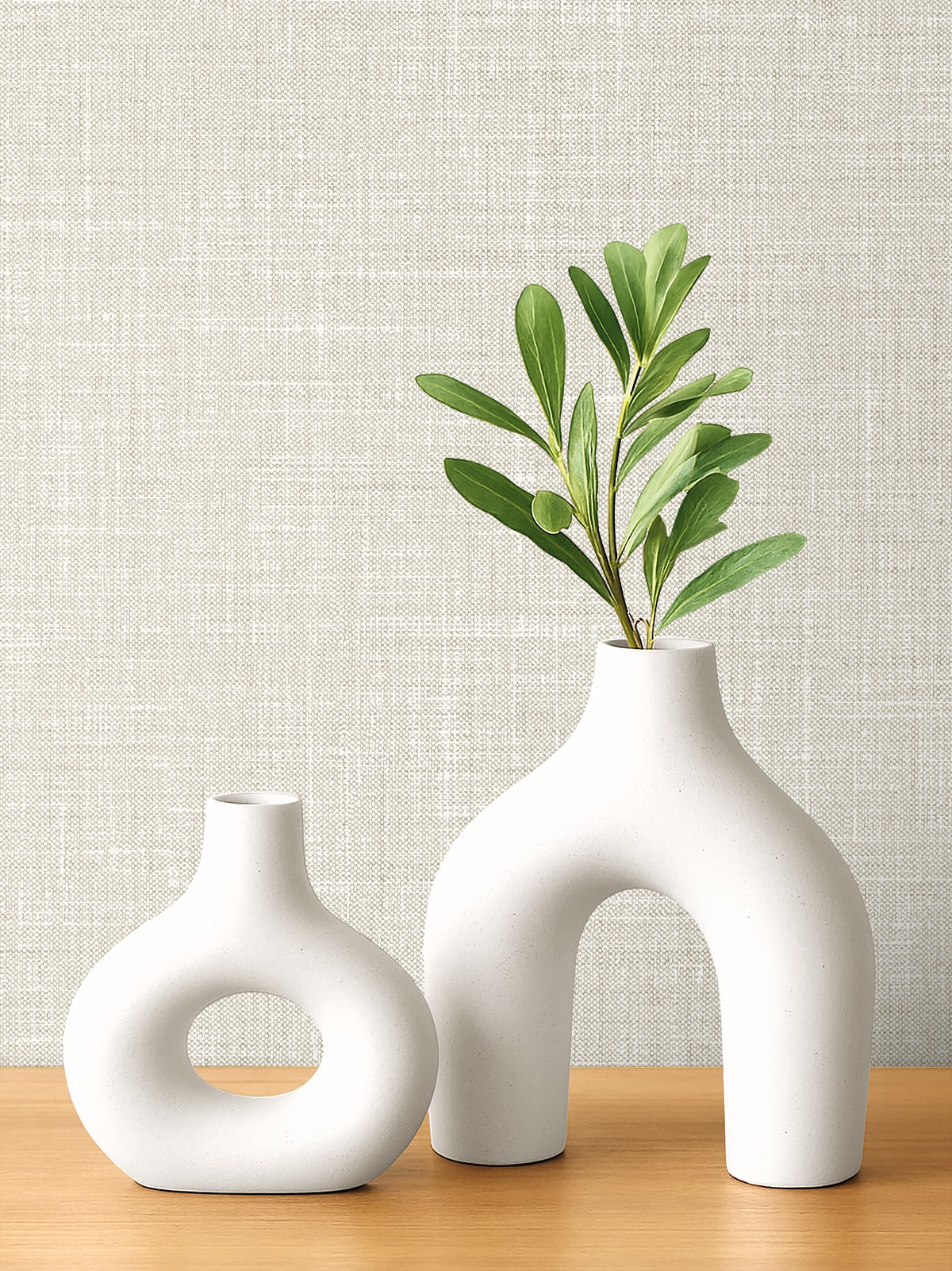 Vespia Natural by Neutral Elements Faux Linen Wallpaper- Seabrook Designs EL21141