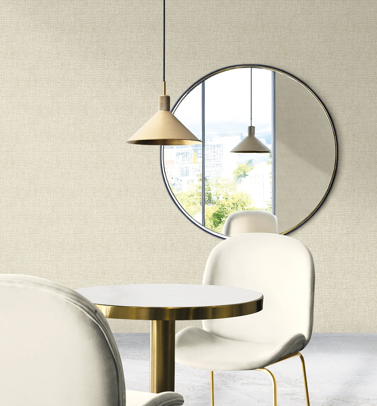 Aureline Desert by Neutral Elements Textured Faux Linen Wallpaper- Seabrook Designs EL21317