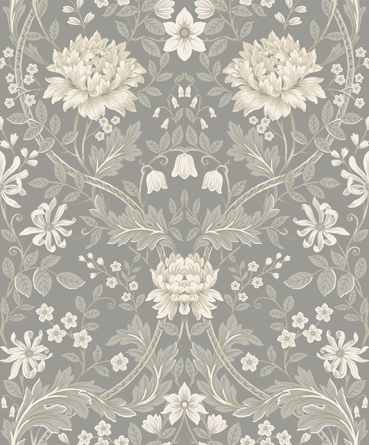 Honeysuckle Daydream Grey by Etten Prepasted Wallcoverings Floral Wallpaper – Etten Studios EP10008-Sample
