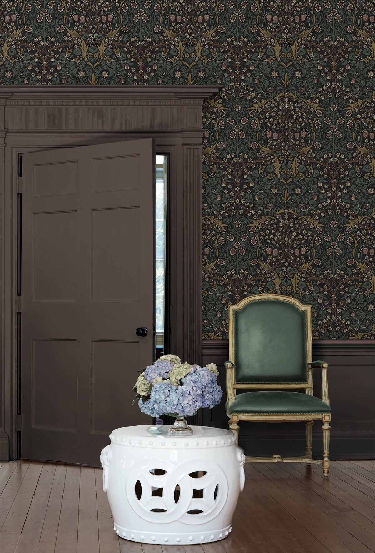 Victorian Garden Floral Blacksmith & Cliffside by Etten Studios Prepasted Floral Wallpaper – Etten Studios EP10116