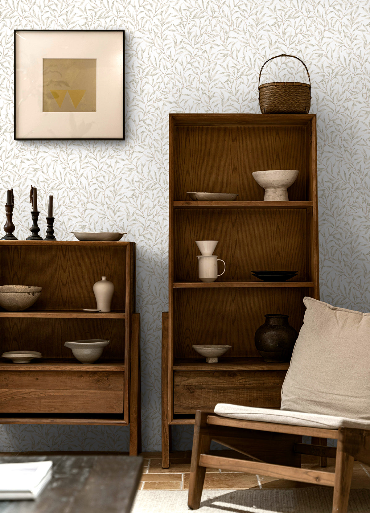 Willow Trail Neutral by Etten Prepasted Wallcoverings Botanical Wallpaper – Etten Studios EP10506