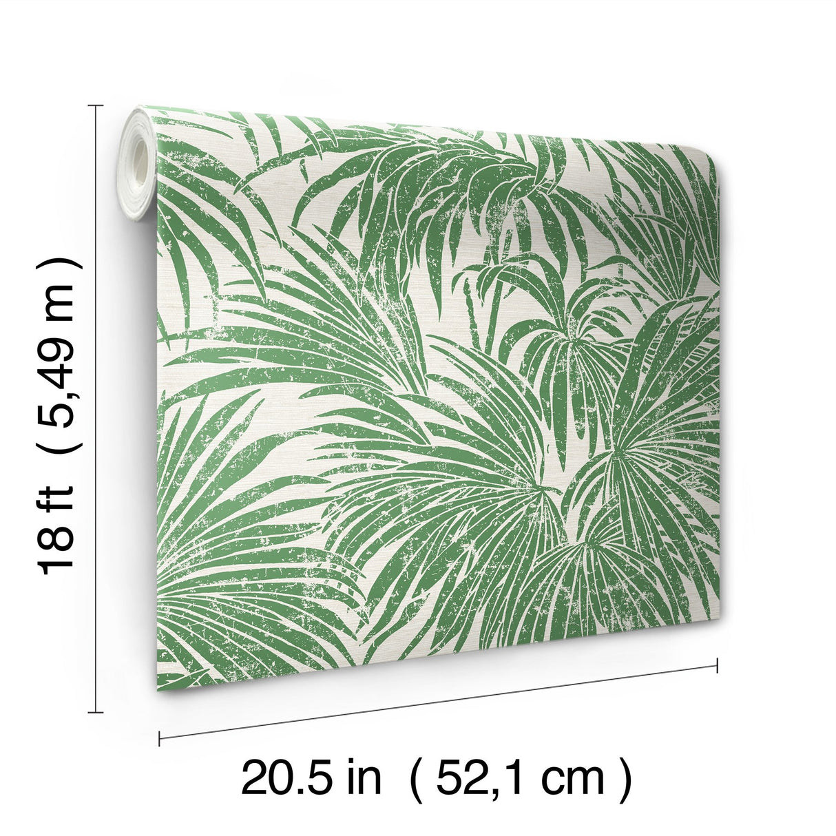 Cassava Palm Green Peel & Stick Wallpaper with Botanical Leaf Motif - NuWallpaper ESS6017