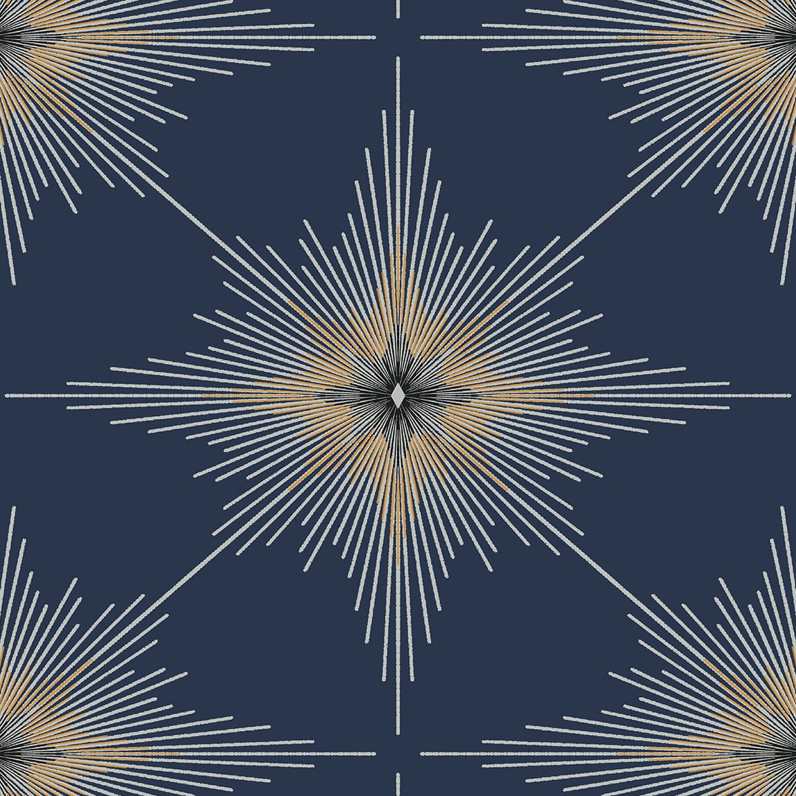 North Star Navy Blue by Etten Studios Metallic Geometric Wallpaper – Etten Studios ET11402 -Sample