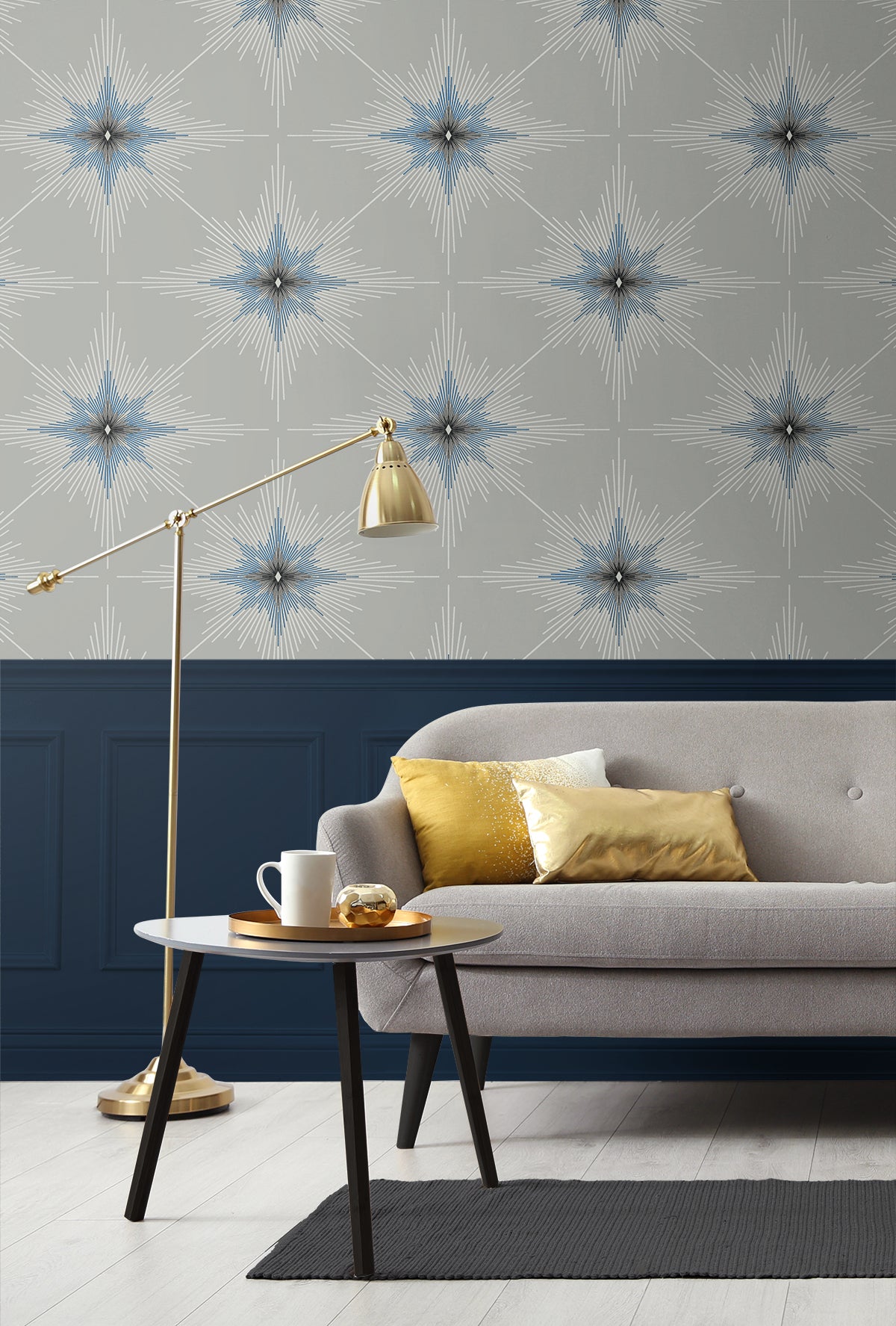 North Star Argos Grey by Etten Studios Online Geometric Wallpaper – Etten Studios ET11408
