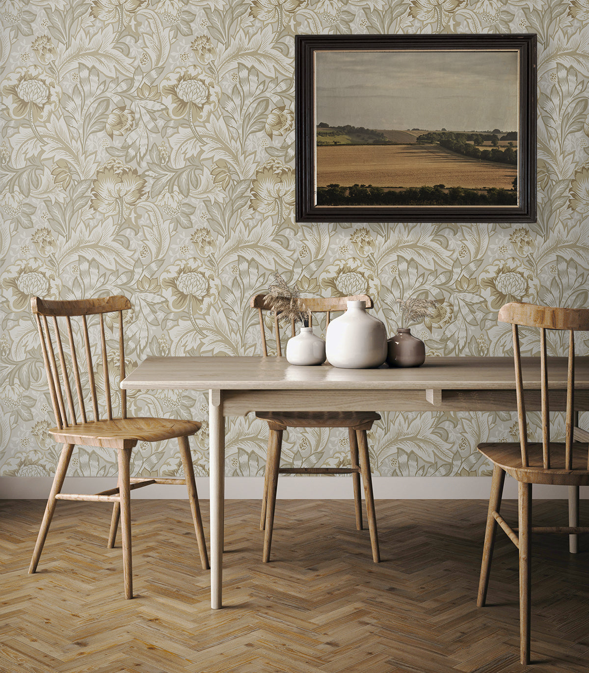 Acanthus Garden Warm Neutral by Legacy Prints Botanical Wallpaper – Etten Studios ET12307