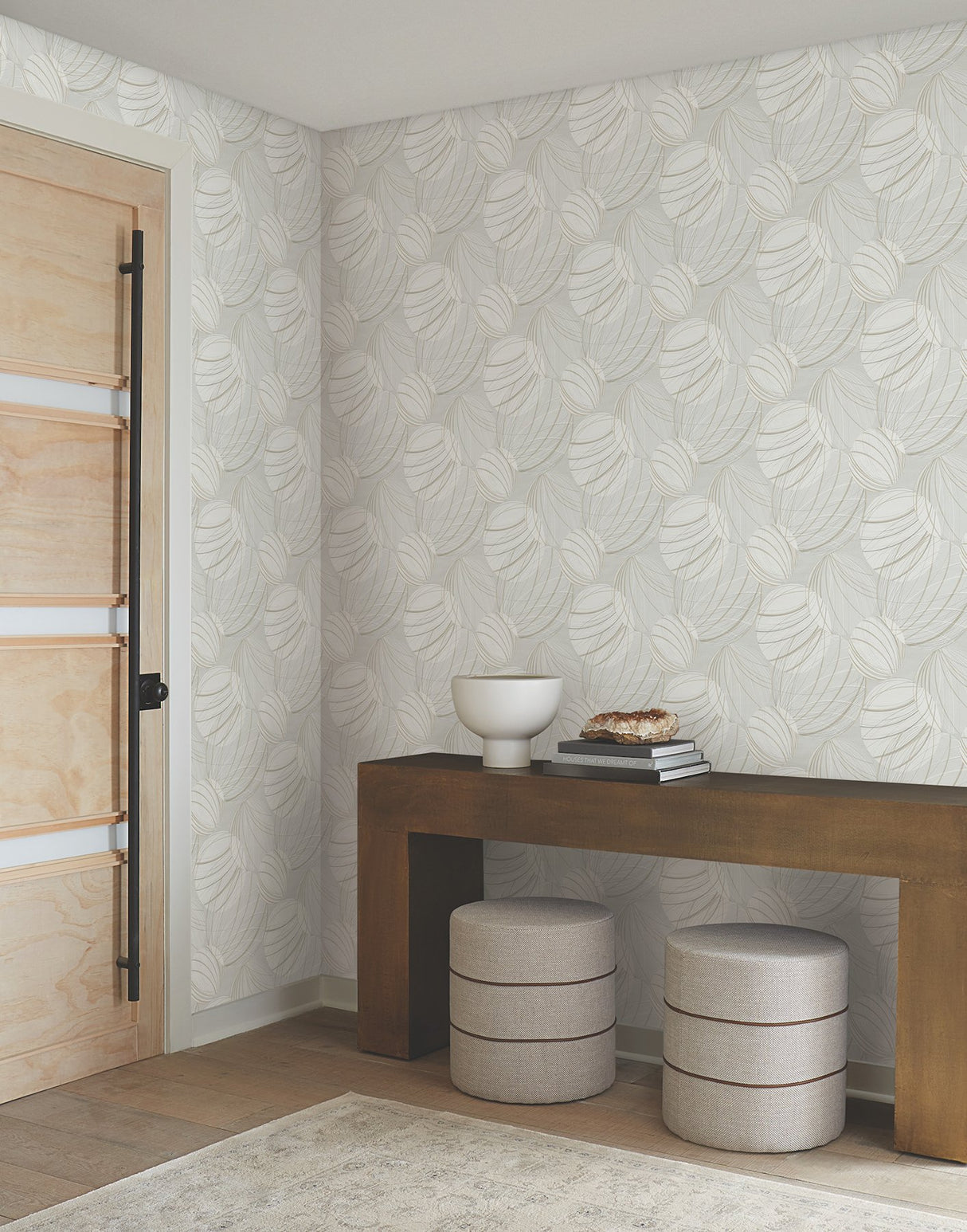 Floating Lanterns Light Grey Wallpaper with Metallic Geometric Lantern Motif - York EV3907