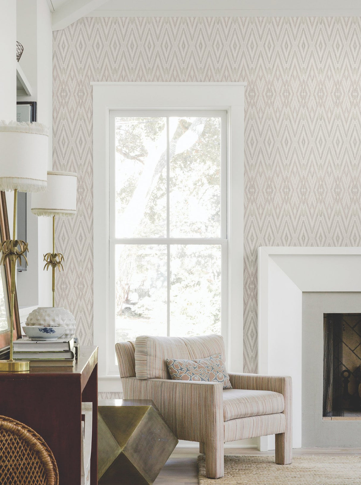 Diamond Marquise Lavender Geometric Wallpaper - York EV3911